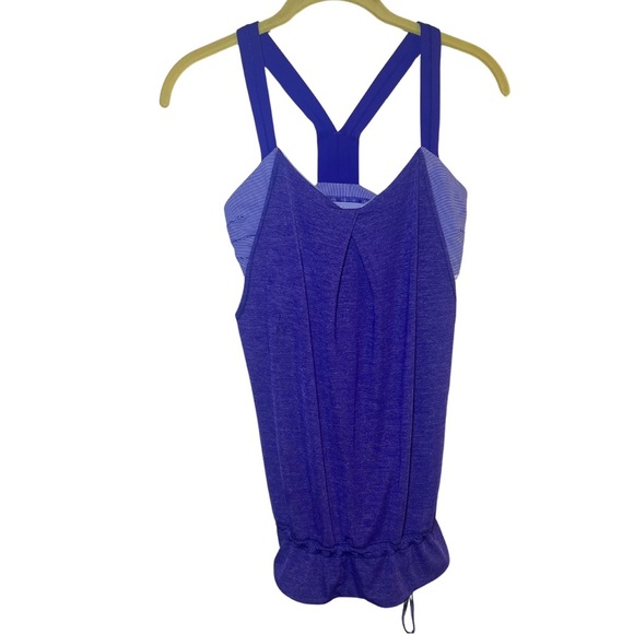 Lululemon Tank Top Size 6 Purple Run Times Built In Bra Activewear Adjustable - Picture 1 of 9